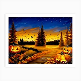 Halloween Pumpkins 2 Art Print