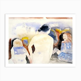 Woman With Black Hair And Two Children, Charles Demuth Art Print