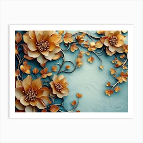 3d Paper Flowers 5 Art Print