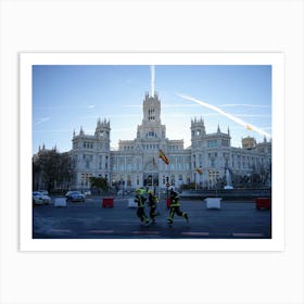 Firefighters at Plaza de Cibeles Art Print