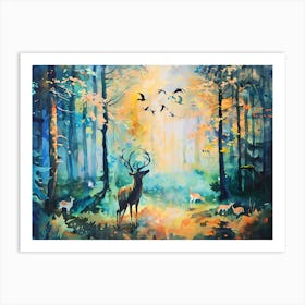 Deer In The Forest 2 Art Print