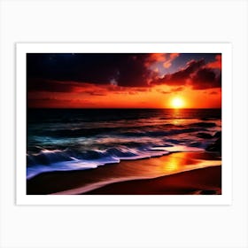 Sunset On The Beach 949 Art Print