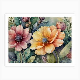 Watercolor Flowers 4 Art Print