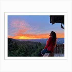 Sunset At The Cabin Art Print