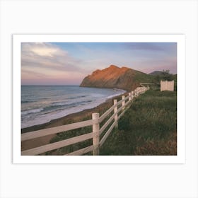 wonderful view of the sunset on a quiet beach Art Print