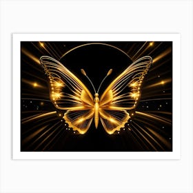 Golden Butterfly 87 Art Print
