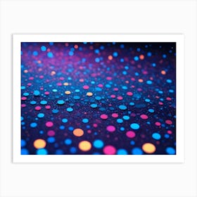 Colorful Bokeh Circles Scattered Across A Dark, Textured Surface, Creating A Vibrant And Festive Atmosphere Art Print