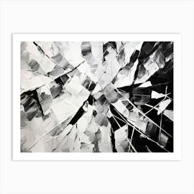 Shattered Illusions Abstract Black And White 5 Art Print