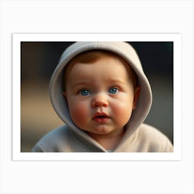 Portrait Of A Baby With Blue Eyes Art Print