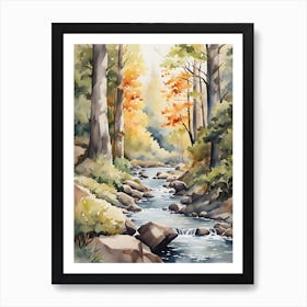 Watercolor Of A Stream 6 Art Print