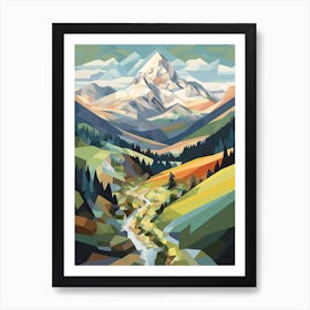 The Alps   Geometric Vector Illustration 4 Art Print