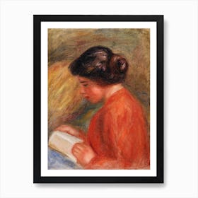 Young Woman Reading (1909), Pierre Auguste Renoir Art Print