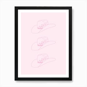 Cowboy Hats - Pink Poster