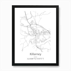 Killarney,Ireland Minimalist Map Art Print