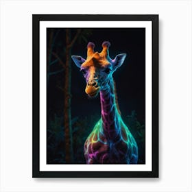 Neon Giraffe 1 Art Print