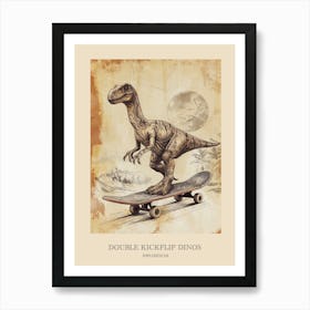 Diplodocus Vintage Dinosaur Poster 1 Art Print