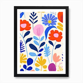 Market Melody: Henri Matisse's style Colorful Ode to Flowers Art Print