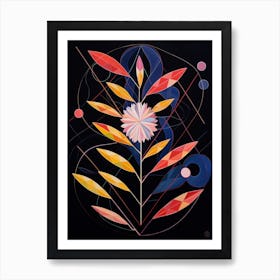 Asters 1 Hilma Af Klint Inspired Flower Illustration Art Print
