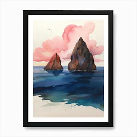 Two Rocks In The Ocean Art Print