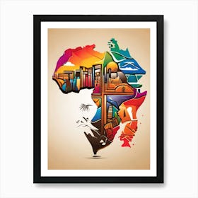 Africa Map 1 Art Print