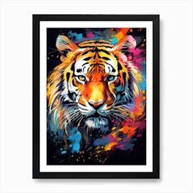 Tiger Art In Abstract Art Style 3 Art Print