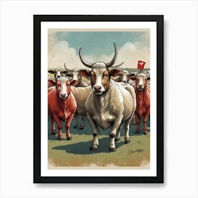 Swiss Cows Art Print