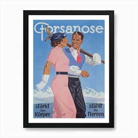 Switzerland Vintage Ski Poster 1 Art Print