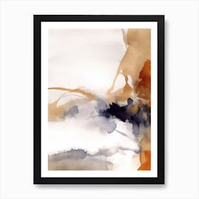 Watercolour Abstract Burnt Orange 6 Art Print