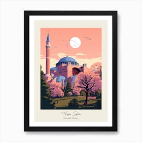 Hagia Sophia   Istanbul, Turkey   Cute Botanical Illustration Travel 2 Poster Art Print