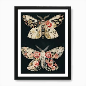 Dark Butterflies William Morris Style 8 Art Print