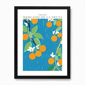 Mercado De La Fruta Orange Illustration 4 Poster Art Print