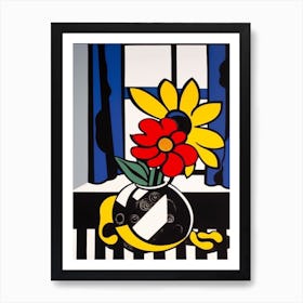 Anemone Flower Still Life  3 Pop Art Style Art Print