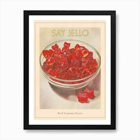 Red Gummy Bears Vintage Advertisement Illustration 3 Poster Art Print