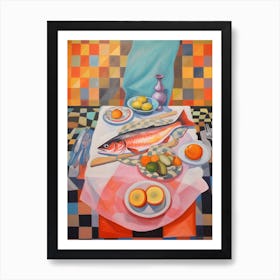 Salmon 2 Still Life Painting Art Print