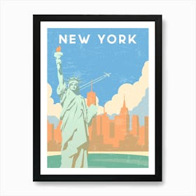 New York — Retro travel minimalist poster Art Print