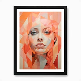 Abstract Geometric Lady Portrait 22 Art Print