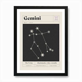 Gemini Constellation Art Print