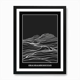 Creag Meagaidh Mountain Line Drawing 2 Poster Art Print