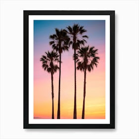 California Dreaming - Beach Sunset Palms Art Print