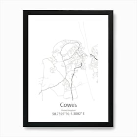 Cowes,United Kingdom Minimalist Map Art Print