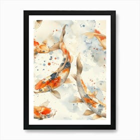 Watercolor Koi 40 Art Print