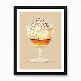 Trifle With Rainbow Sprinkles Beige Illustration 3 Art Print