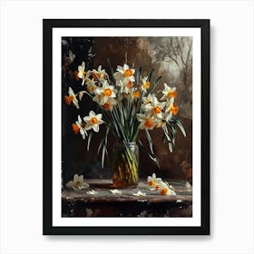 Baroque Floral Still Life Daffodil 2 Art Print