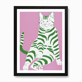 Striped Cat 4 Art Print