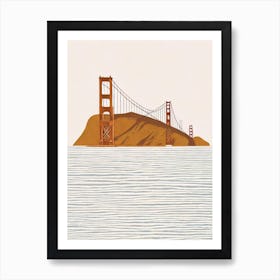 Golden Gate Bridge 1 San Francisco Boho Landmark Illustration Art Print