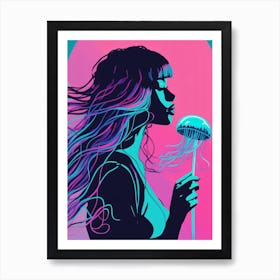 Jellyfish Lollipop Art Print