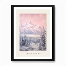 Dreamy Winter National Park Poster  Grand Teton National Park United States 1 Art Print