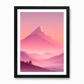 Misty Mountains Vertical Background In Pink Tone 82 Art Print