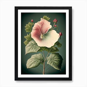 Swamp Rose Mallow Wildflower Vintage Botanical 2 Art Print