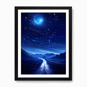 Blue Sky With Stars Art Print